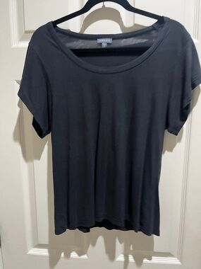 Lilla P Black Scoop Neck Short Sleeve Tee